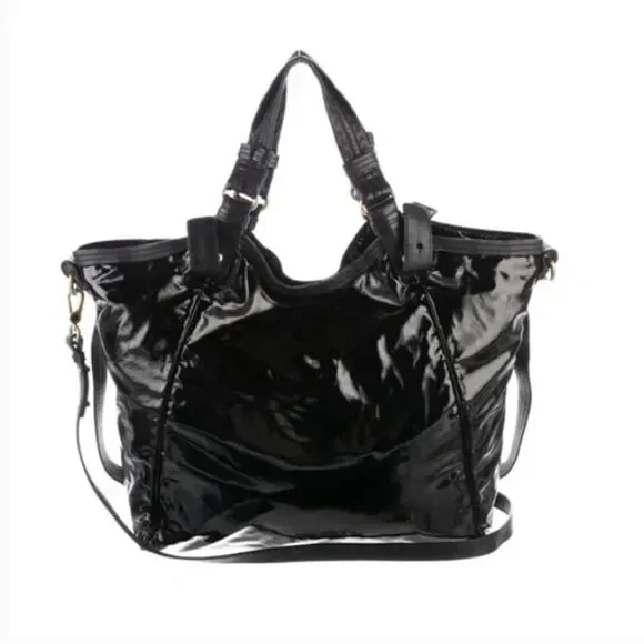 *Marc Jacobs* Black Patent Hobo Tote EUC